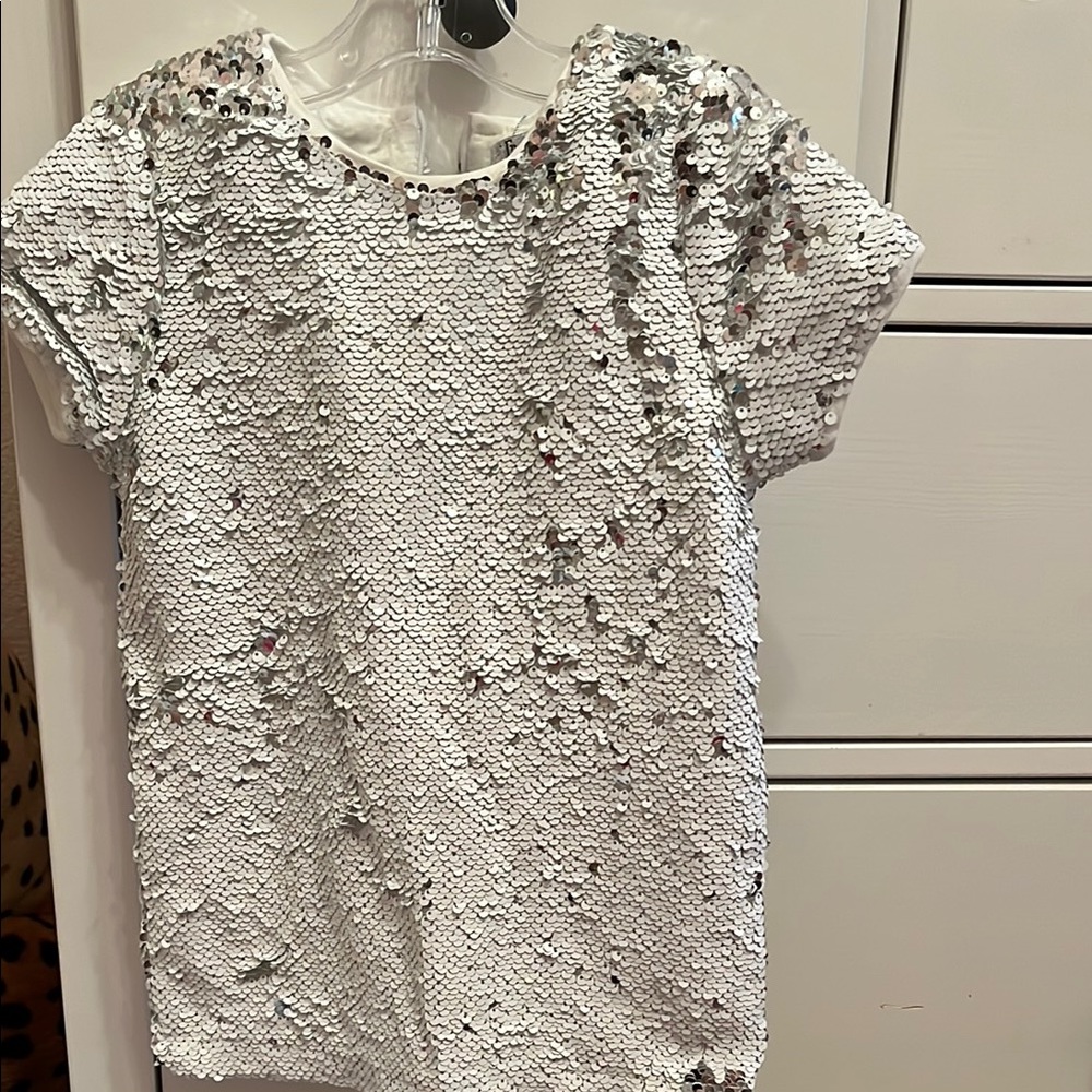 Sequin Embellished White Top